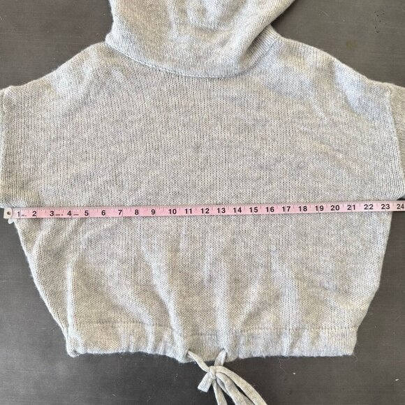H&M Gray Pullover Sweater Lightweight Alpaca Blend Cowl Neck Slouchy Relax Fit - Picture 3 of 10